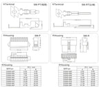 10PCS SM 2.54mm 2-12Pin Male Female Housing 50PC Terminal SM-2P SM-2R Plug Air Docking Plug/Receptacle Housing Bar Connector