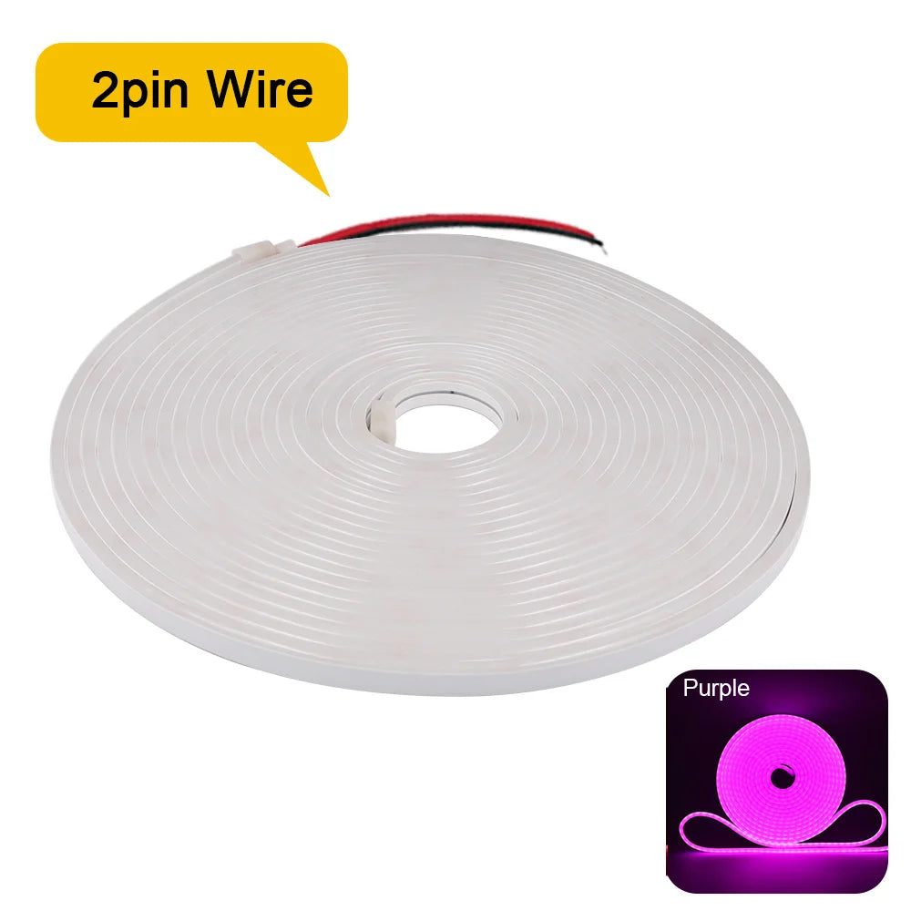 DC 12V 24V LED Neon Strip Light Neon Sign Waterproof Silicone Rope Lights Flexible Lamp Home Decoration with 2pin Wire 9 Colors