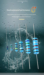 1% 5%  Metal Film Resistor Assortment Kit 1/4W 1/2W 1W 2W 3W 5W Through Hole 30/41/130 Values Electronic Components 300 600 2600