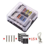 Universal 12 Ways 6 Ways Blade Fuse Block 12V 32V Car Fuse Holder Box Marine Auto Fuse Connector Switch With LED Indicator Light