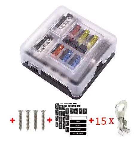 Universal 12 Ways 6 Ways Blade Fuse Block 12V 32V Car Fuse Holder Box Marine Auto Fuse Connector Switch With LED Indicator Light