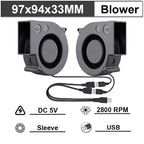 Gdstime 40mm 50mm DC 5V USB 60mm 70mm TV Box Cooling Fan 120mm 140mm Brushless AV Receiver Cooler w 2 in 1 USB Controller Cable