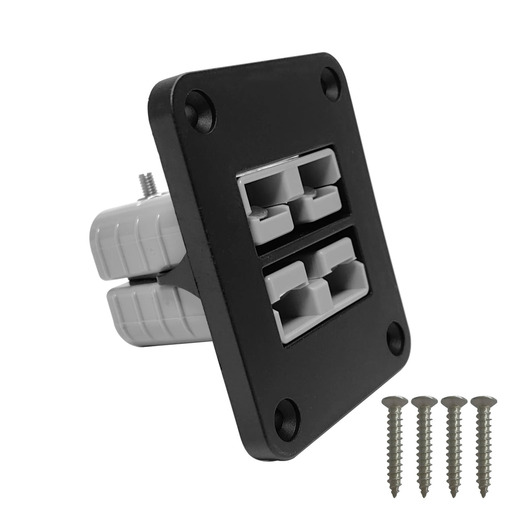 Single/Dual Socket 50A Flush Mount Bracket Panel Cover for Anderson Plug Charging Power&USB Car Caravan Solar Battery Connector