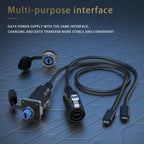 EW-LP16 Type-C USB 3.1 Female Socket Rear Nut Locking Jack Panel Mount Connector Waterproof Fast Charging Data Wire Cable 5A