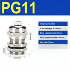 10pcs Waterproof Cable Gland Connector IP68 Nickel Plated Brass Metric Cable M6 M8 M10 M12 M14 M16 PG7 PG9 PG11 For 1-14mm Wire