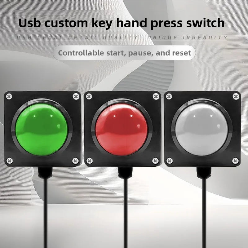60mm 2m USB custom button wireless remote control buzzer wireless lottery button，Press once to light up once