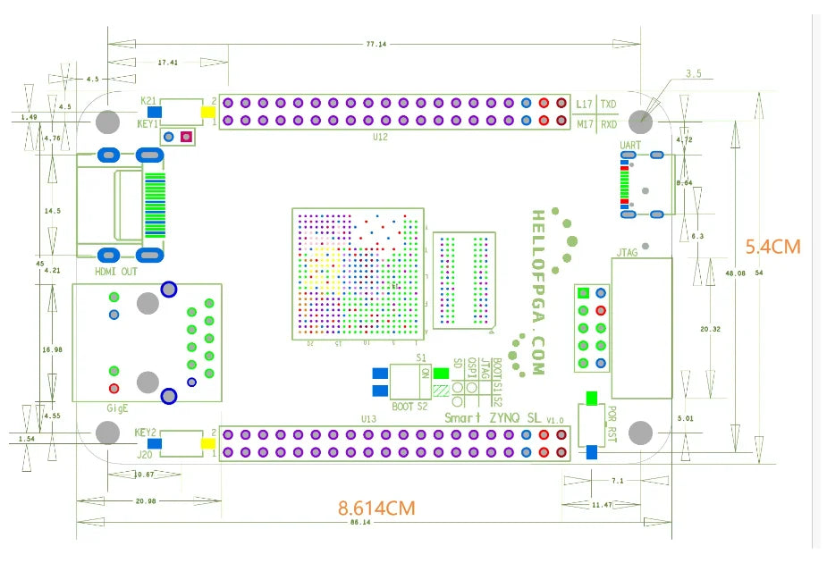ZYNQ 7020 Minimum System FPGA XILINX ( Smart Zynq SL Original ) XC7Z020-CLG484 Development board