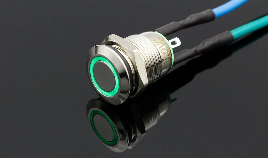 1PC 12MM with LED 3V 5V 12V 24V 220V Metal Button Switch Momentary push button auto reset waterproof illuminated