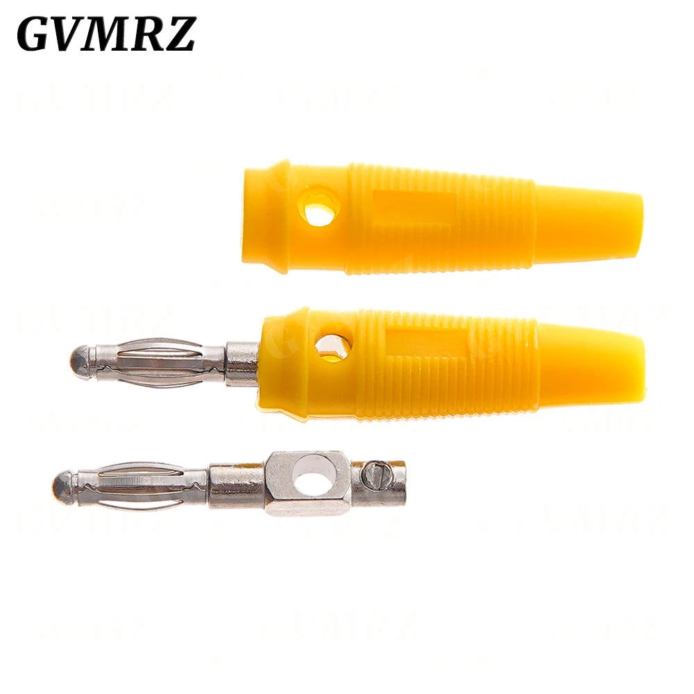 5PCS 4MM Banana Plugs Connector Solderless Video Musical Speaker Stackable Cable Wire Pin Banana Plug Connectors Red Black Blue