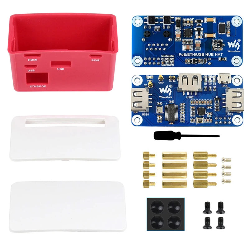 Raspberry Pi Zero PoE Power Over Ethernet/USB HUB HAT 3 X USB 2.0 Ports 802.3af-Compliant For Raspberry Zero W / Zero WH