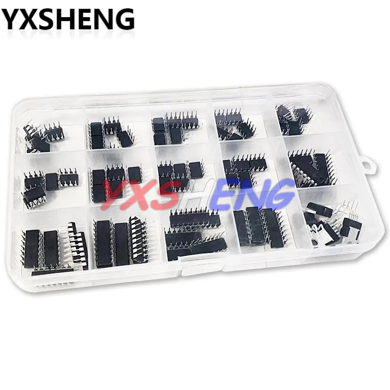 75PCS/LOT Integrated Circuit IC DIP Kit Box LM358P LM386 LM339 ULN2003 NE555P NE555 MC34063 TL494 ULN2803 LM324 TDA2030 TDA2822