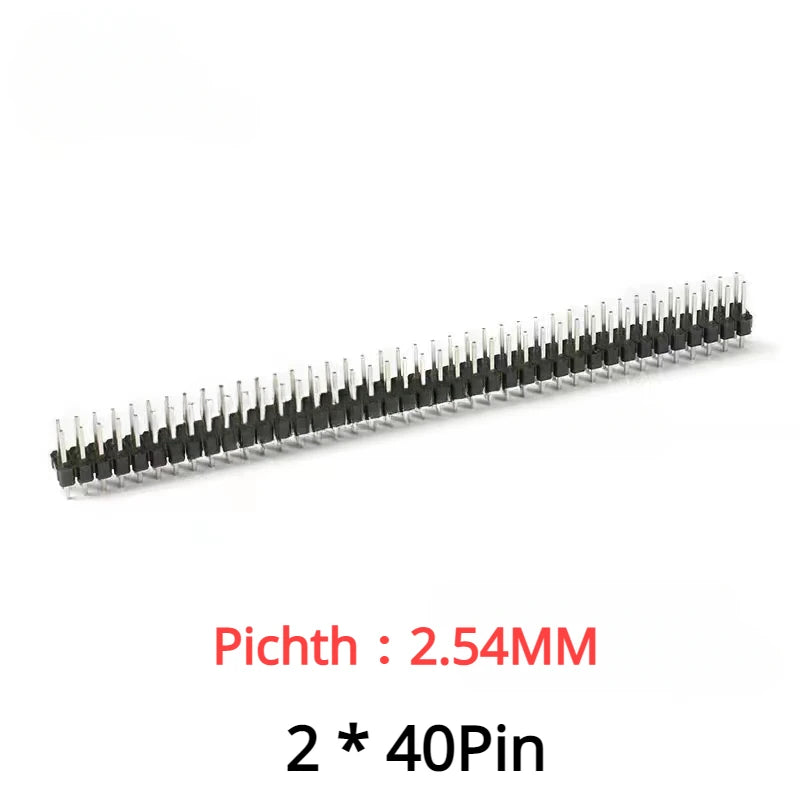 10PCS 1X40 Pin Single Row MALE 2.54MM PITCH 11MM/15MM/17MM/21MM/25MM LONG PIN Header Connector Strip 1X40pin 1*40 40P 40Pin