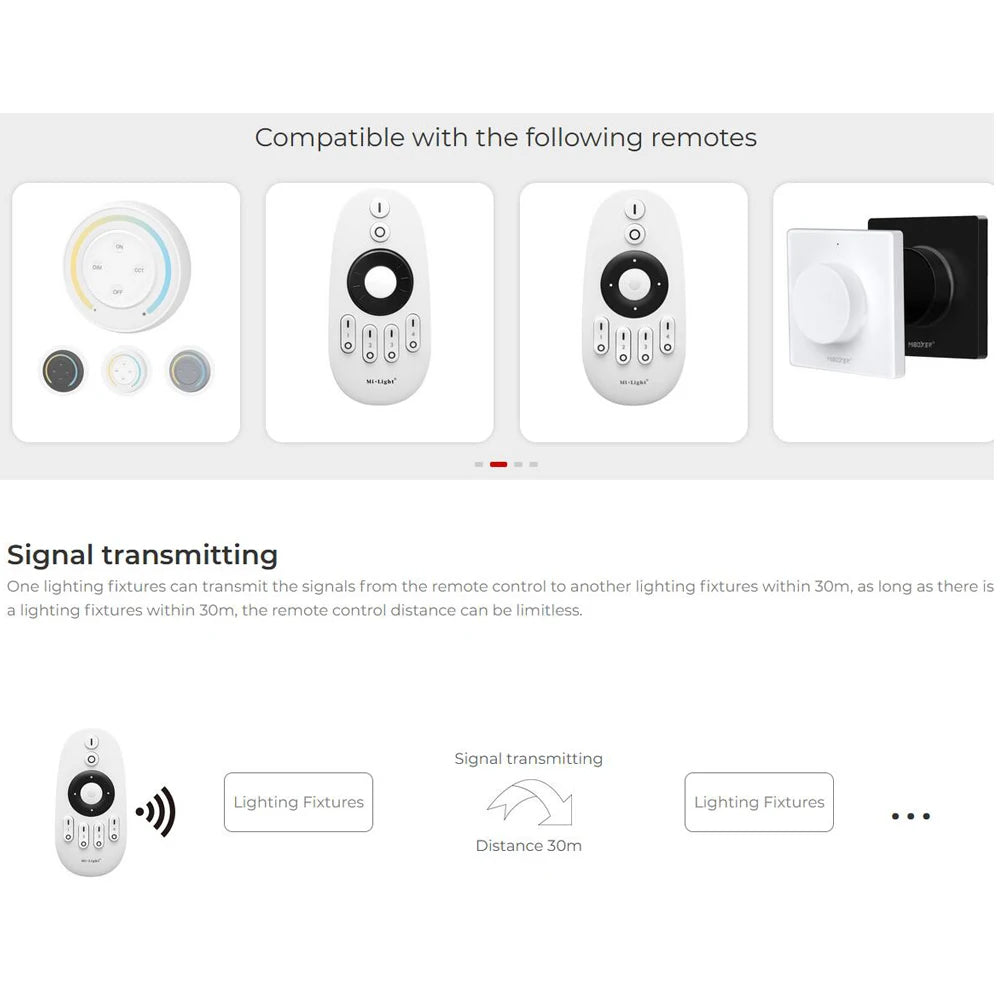 Miboxer Tuya APP Smart Controller WiFi+2.4G FUT035W+ 2in1 FUT037W+ 3in1 DC12-24V Single Color Dual White RGB RGBCCT LED Strip