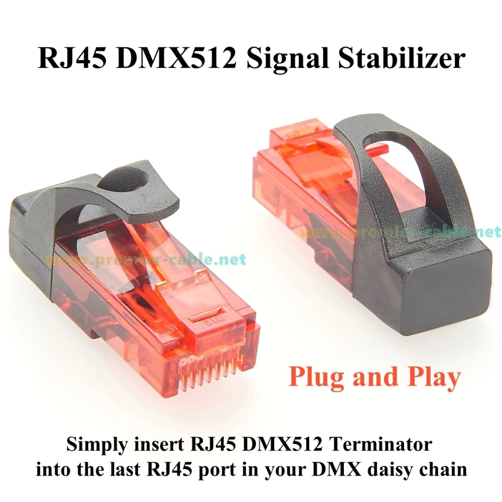 RJ45 DMX512 Terminator 120 Ohm 2 Universe RJ45-DMXTERM-120-2U DMX512 Termination Resistor Signal Stabilizer for Stage Lighting