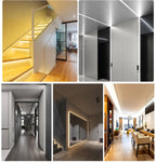 Linear regulável 24v 12v cob luzes de tira led 8mm 320leds/m fita flexível led para decoração do quarto 3000k 4000k 6000k 1m 5m