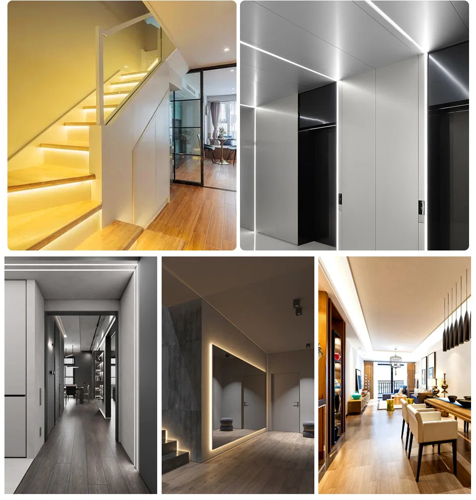 Linear regulável 24v 12v cob luzes de tira led 8mm 320leds/m fita flexível led para decoração do quarto 3000k 4000k 6000k 1m 5m