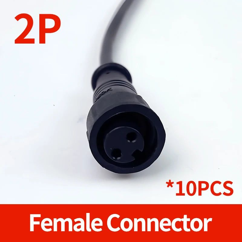 10PCS M12 IP65 Waterproof Aviation Connector Pre-wired Male Female Cable Plug 2P 3P 4P 5Pin Panel Mount Electrical Socket