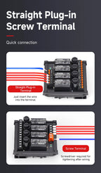 ENMG DC Inline 2 4 6 8 10 12 16-Way Solid State Relay Module RT-SSK Non-contact DC PLC AC Amplifier Board 5-24V Fuse Protections