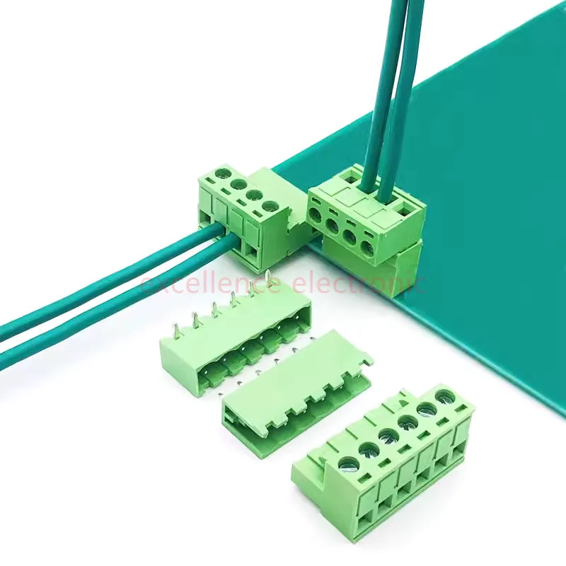 5Pairs 5.08mm Terminal Block 2/3/4/5/6/7/8/9/10/12P Screw Plug-in PCB Terminal Block Open Pin Male/Female Pluggable Connector