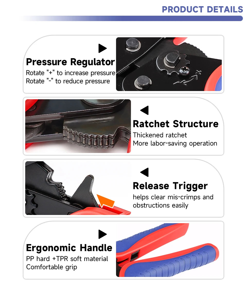 RJ45 Crimping Tool for Cat5/Cat6/Cat7 Ethernet Cables YHF-N567 Pliers Ratcheting for Precise Effortless Network Cable Crimping