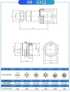 5/10/20Set GX12 GX16 GX20 2 3 4 5 6 7 8 9 10 12 14 15 Pin Docking Aviation Plug Socket Waterproof Circular Connector