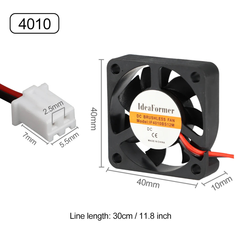 DC Cooling Fan 5V 12V 24V 3010/4010/5015/5010 Dupont Wire Cooler 5015 Turbo Blower Radiator Fans for 3D Printer Cooling