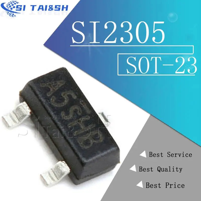 50PCS SMD transistor SOT-23 SI2305 A5SHB MOS tube P-channel FET transistor