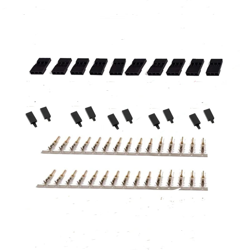 5/10 Pairs Jr Futaba Servo Receiver Connector Plug with Lock and Male Female Gold Plated Terminals Crimp Pin Kit for RC Battery
