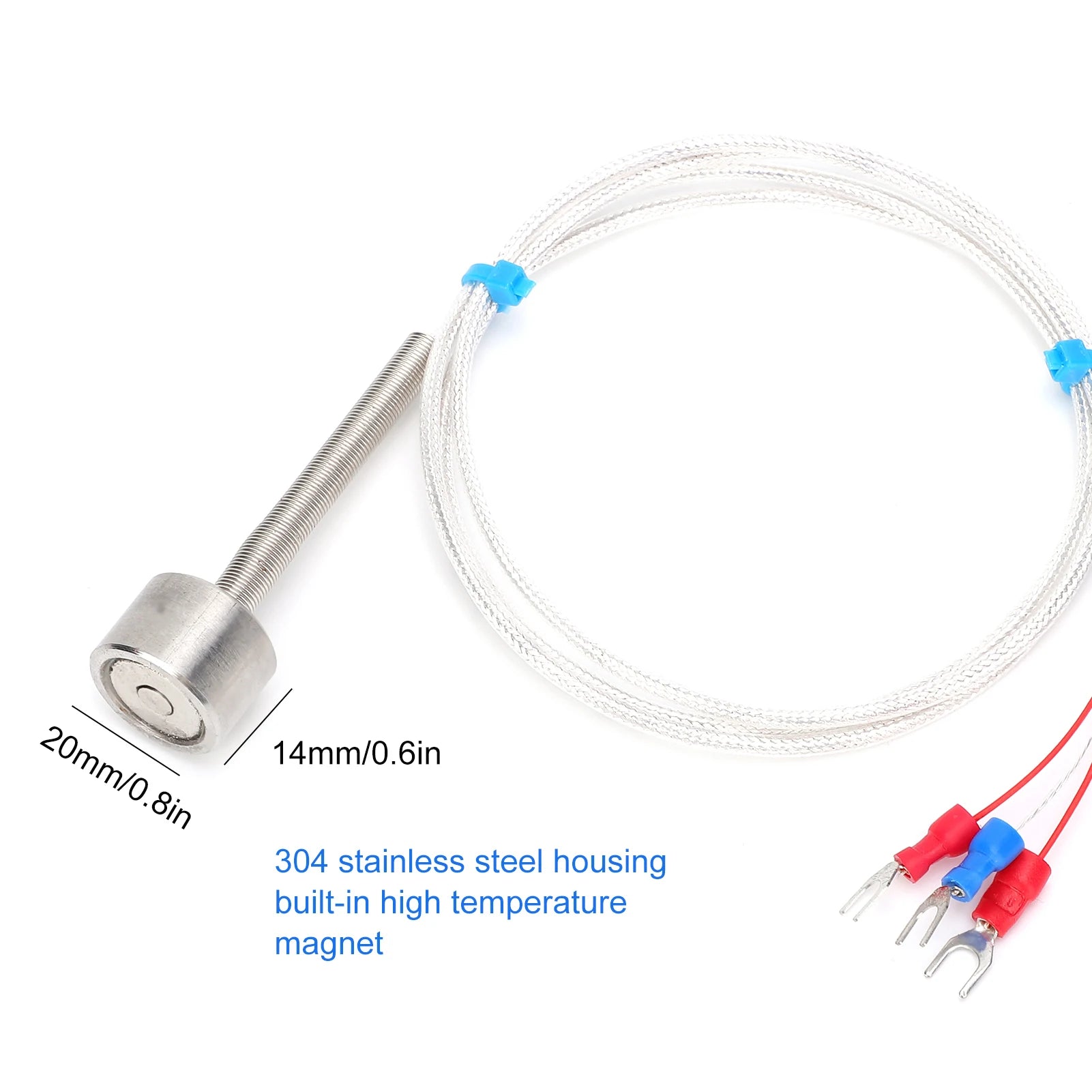 Magnetic Temperature Sensor PT100 Magnetic Temperature Sensor Waterproof Adsorption Thermistor 60 to +150℃ Temperature Sensor