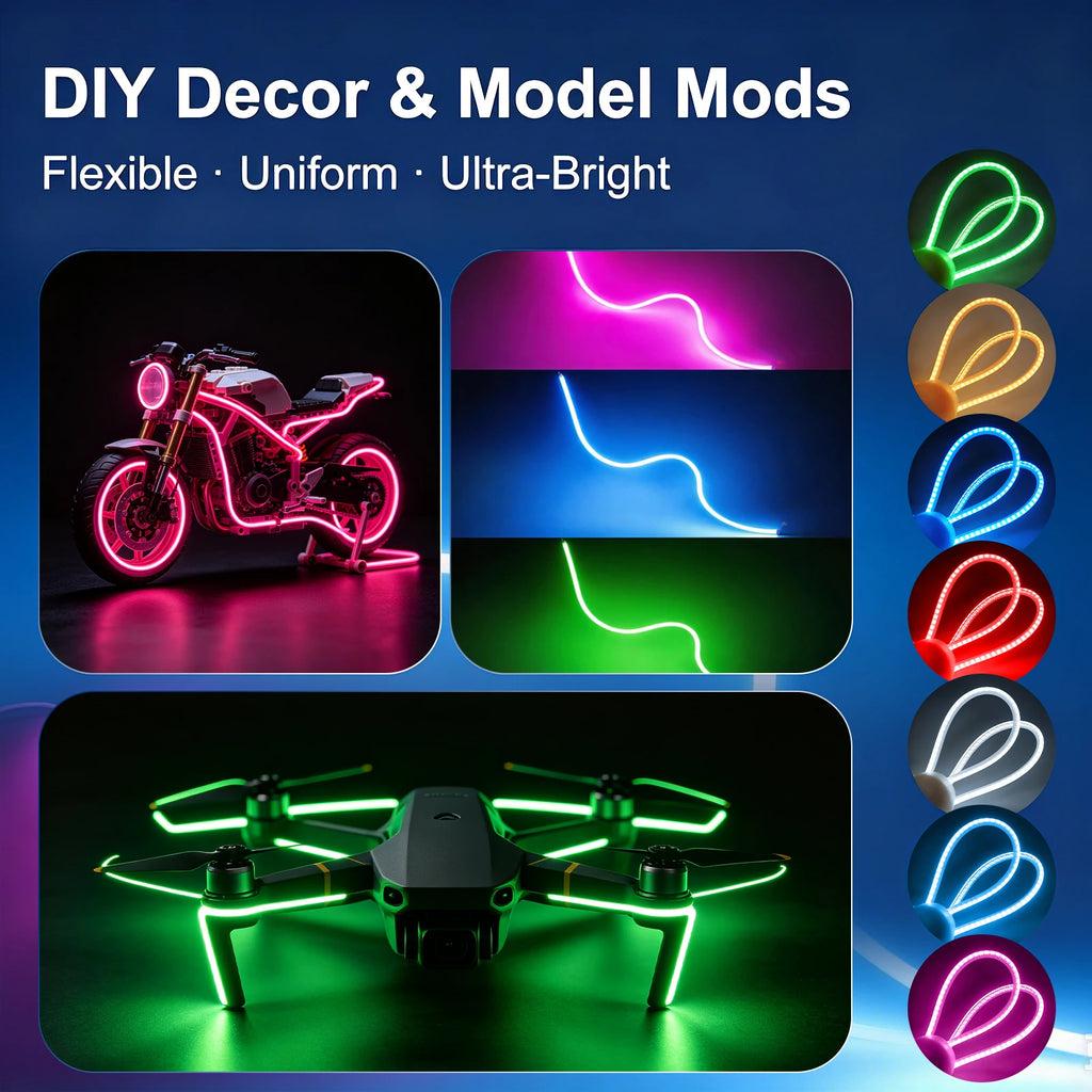 DC 3V Edison Bulb Lamp Parts LED Filament Red/Blue/Green Flexible COB LED Diode 25MM 80mm 110MM 128MM 190MM 255MM 300MM