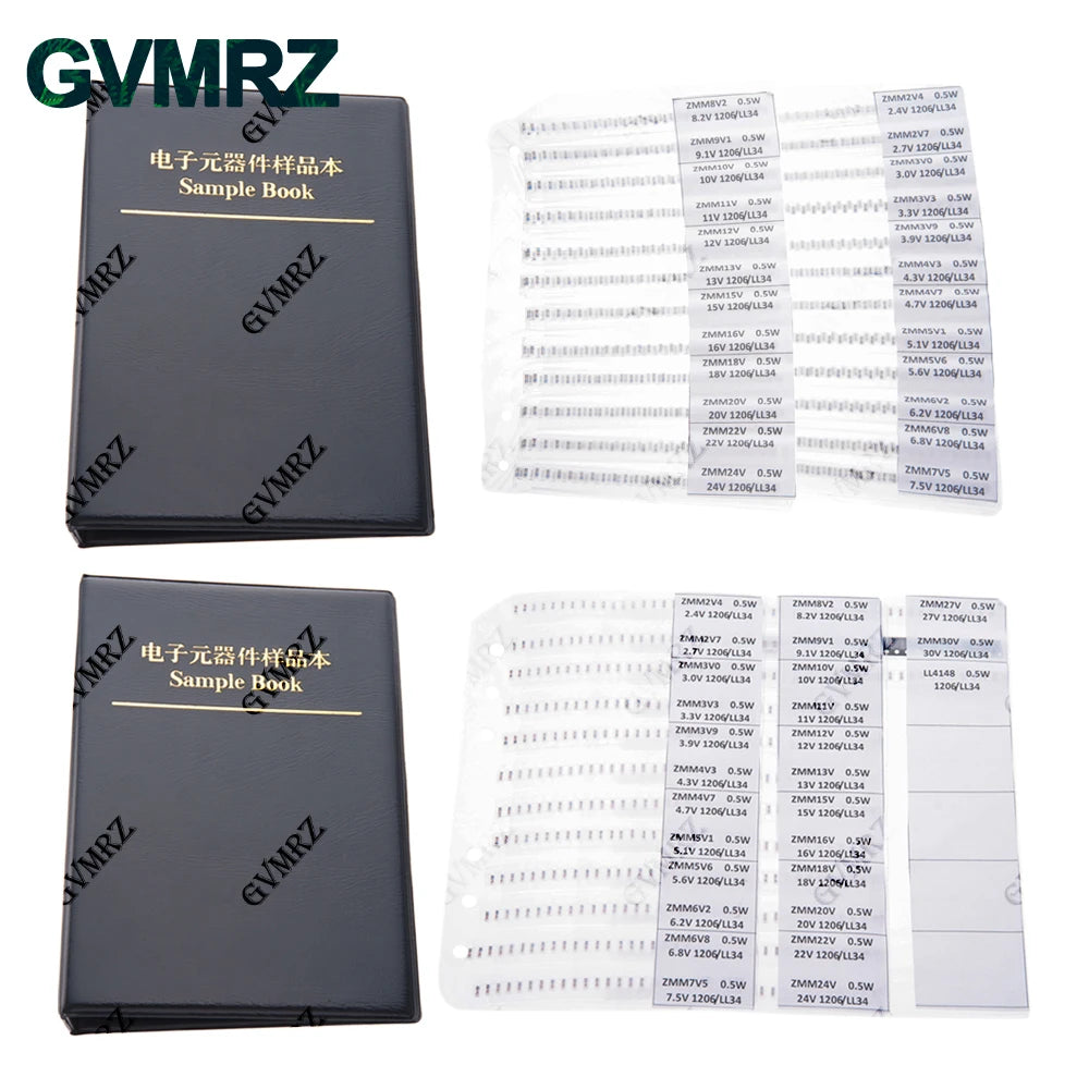 675/1350PCS SMD LL34 Zener Diode Kit book 0.5W 1/2W 3V-24V 2V-39V SMD Diode Set 1N4148