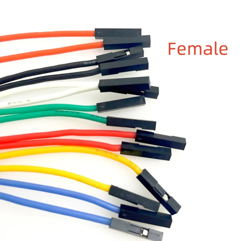 10pcs High-end Soft Silicone Dupont Wire 1P Dupont Jumper Cable Female Male Connector 10/20/30cm 22awg for Arduino