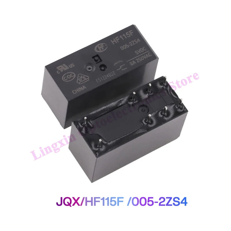 10Pcs Relays JQX/HF115F -005 012 024 -2ZS4 JQX-115F 024-2ZS4 HF115F-012-2ZS4-12VDC JQX-115F-024-2ZS4 DC5V 12V 24V 8A 250VAC 8Pin