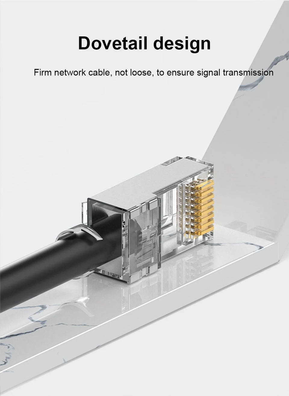 CAT6 CAT7 CAT5E RJ45 Connectors Pass Through Modular Plug Network UTP 3/50μ Gold-Plated 8P8C Crimp End for Ethernet Cable