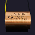 1pcs Copper foil Oil-Impregnated Silver Pin Polar Capacitor HIFI Audio DIY Grinding Mill Frequency Division Coupling MKP