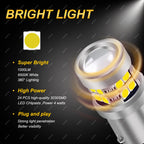 2 PCS Super Bright 1157 BAY15D 1156 BA15S LED Bulbs 12V 3030-24SMD 6500K White Car Turn Signal Tail Reverse Parking Brake Lights