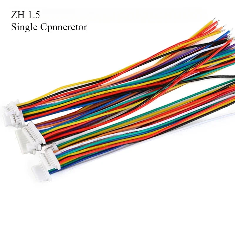 10pcs SH1.0/1.25 ZH1.5mm XH2.54/PH2.0mm Single Head Male Plug Connector 2P/3/4/5/6/7/8/9/10Pin 10cm 20cm Wire