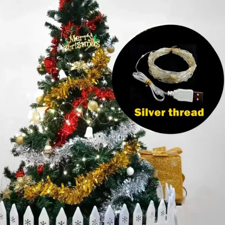 USB Copper Wire Lights Fairy Garland Lights LED String Lights Outdoor Waterproof String For Christmas Wedding Party Decorations