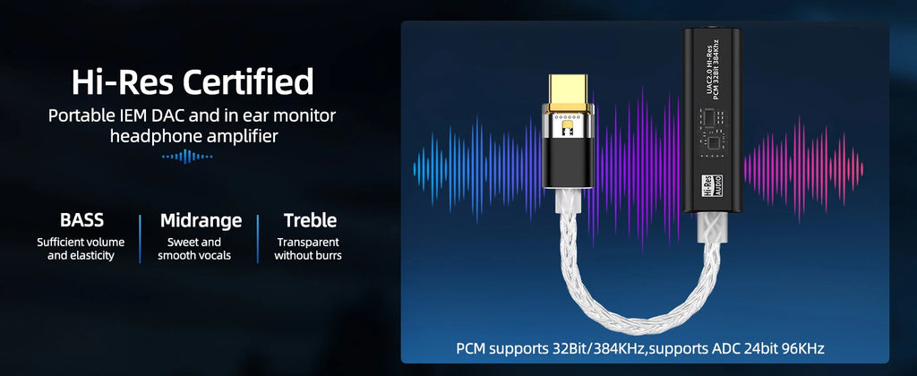 USB-C to 3.5mm Audio Adapter Headphone Amplifier DAC HiFi 32b/384kHz with CX31993 MAX97220 Dual Chip for Android iPhone iPad PC