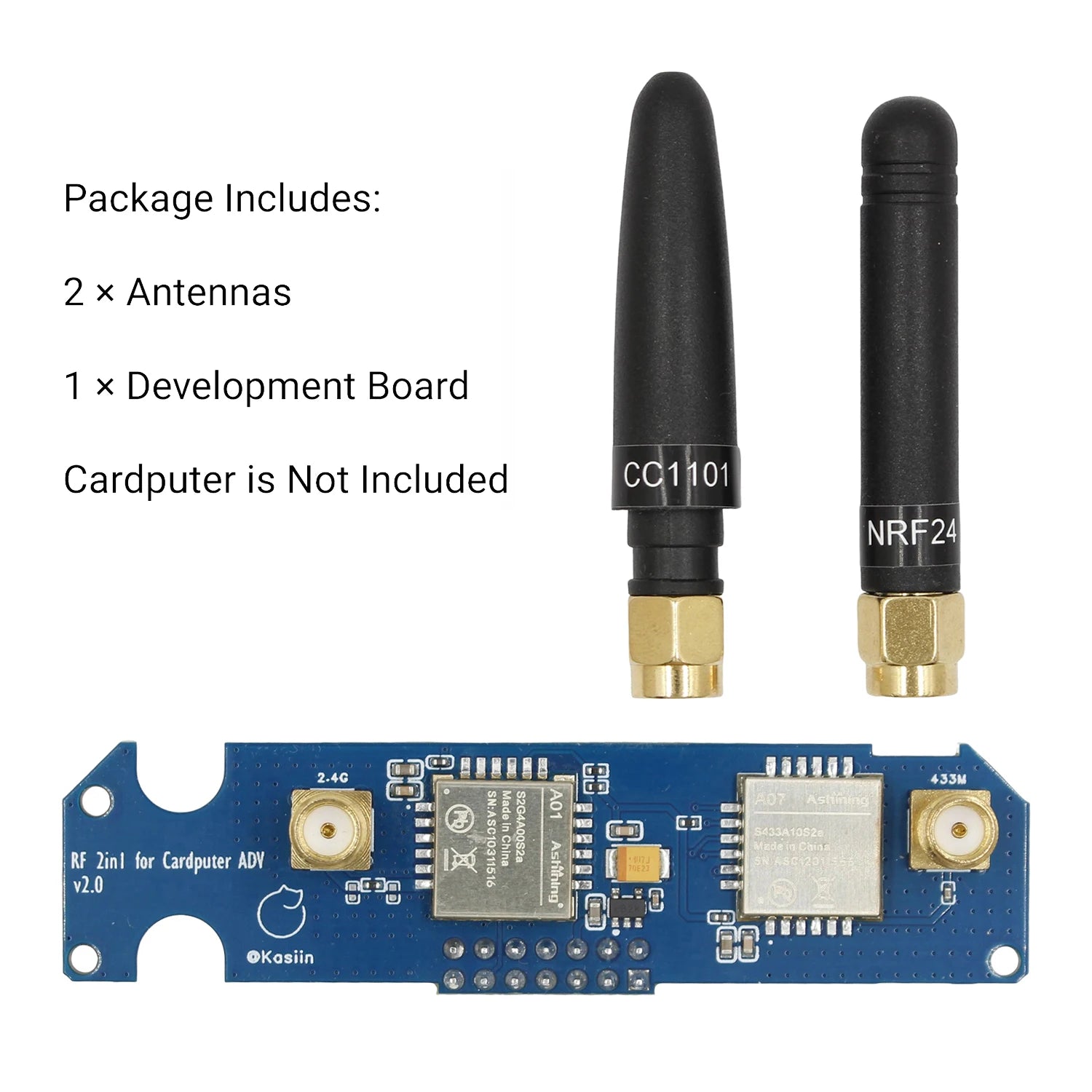 2-in-1 RF Module for M5Stack Cardputer ADV, NRF24+CC1101 Compatible, Dual 2.4GHz 433MHz Wireless Board, Enhanced Filtering