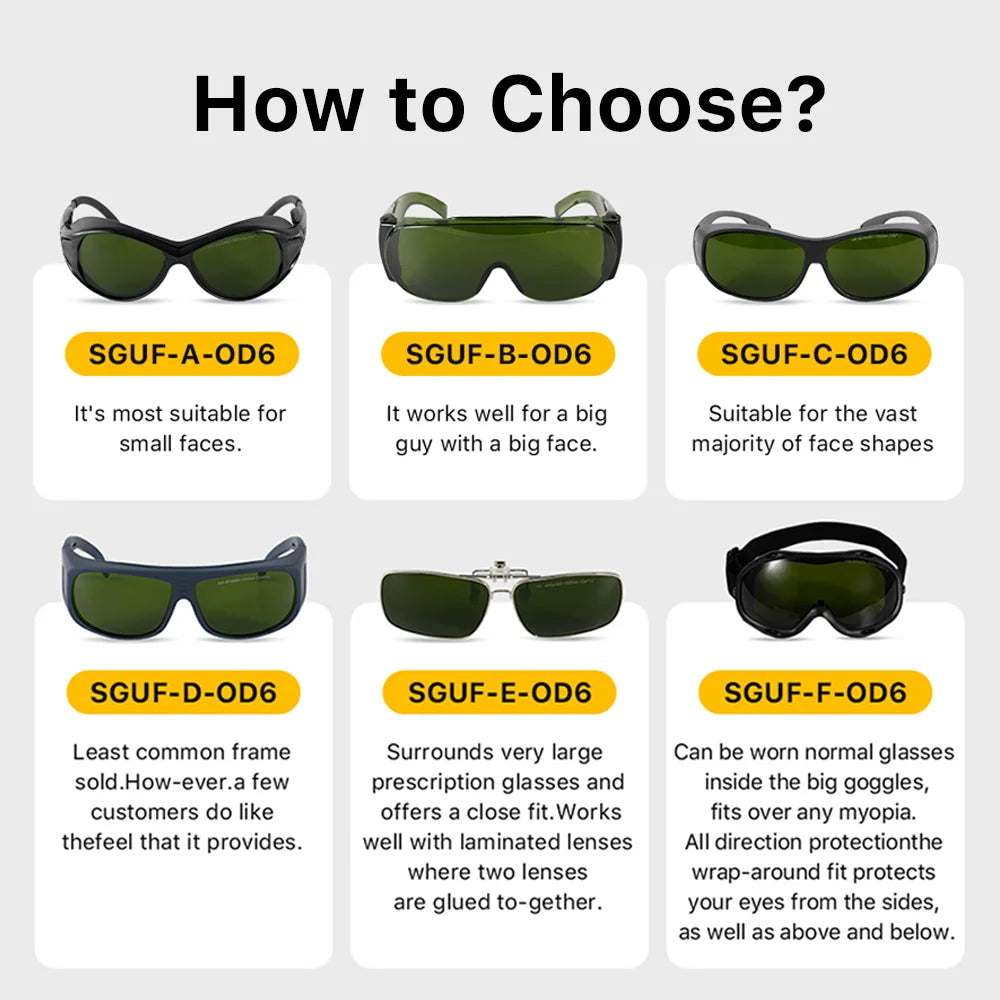 Cloudray 1064nm OD6+ Laser Safety Goggles Protective Glasses Shield Protection Eyewear For YAG DPSS Fiber Laser