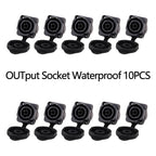 10pcs IN/OUTput 3Pin Waterproof PowerCON True Connector Female Jack,NAC3FX-W Power Female Socket IP65 PowerCon Chassis Connector