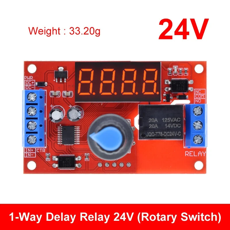 DC 5V 12V 24V 10A Adjustable Time Delay Relay Module 32 Modes LED Digital Timming Trigger Timer Control Switch Pulse Cycle