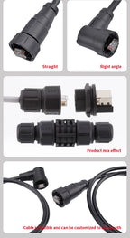 OEM/ODM RJ45 IP67/68 Waterproof Ethernet Aviation Round Connector Threaded Female PCB POE Network Cable socket