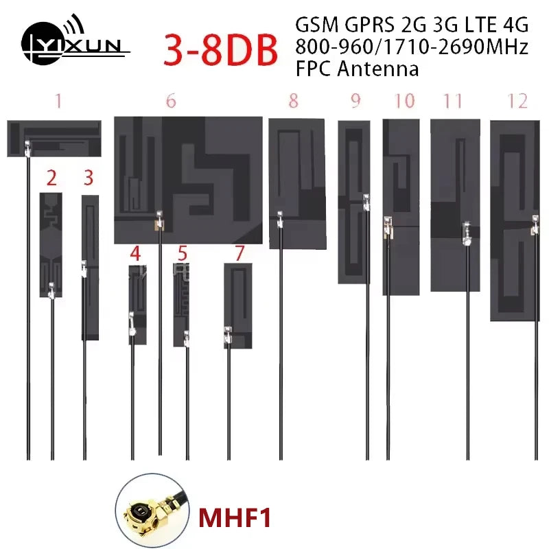 2PCS GSM GPRS 2G 3G LTE 4G Internal FPC Soft Board Antenna Siginal Booster Amplifier MHF1 RG1.13 20cm Cable 8dbi 700-2700MHz