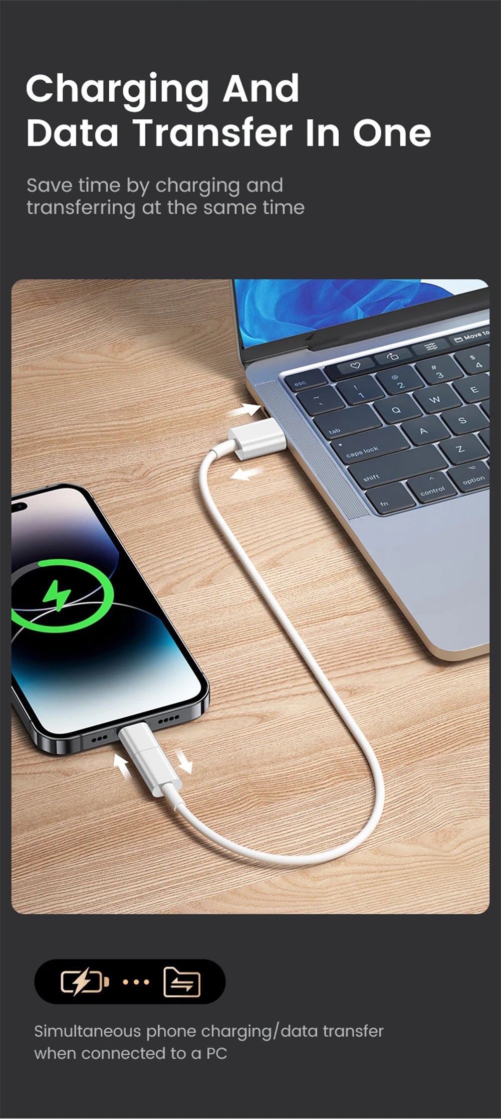 2PCS USB C To Lightning Adapter Lightning Female to Type C Male Converter High Speed Charging Connector For iPhone 15 16