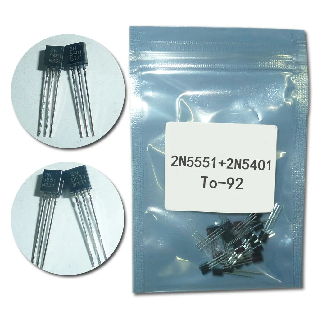 50PCS/Lot Transistor kit BC547 and BC557, 2N5551 and 2N5401 ,BD140 and BD139 NPN PNP Transistor TO-92/126 Triode Transistor set