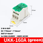Din Rail Terminal Block UKK 80A/125A/160A/250A/400A Distribution Box One In Several Out Unipolar Junction Box Wire Connector