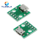 10PCS MICRO USB To DIP Adapter 5pin Female Connector B Type PCB Converter Breadboard Switch Board SMT Mother Seat
