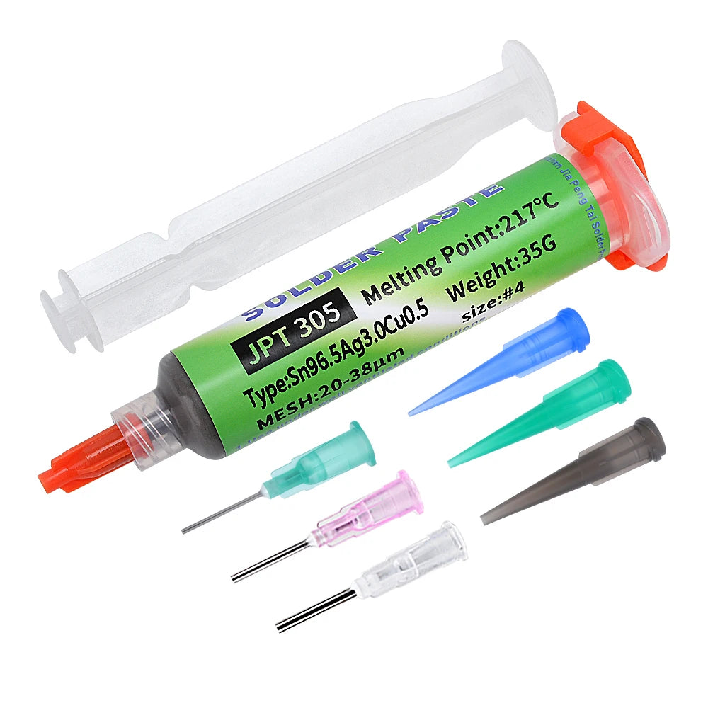 217℃ Lead Free High-Temperature Solder Paste Sn96.5Ag3.0Cu0.5 Melting Point: Enhanced Conductivity of Needle Tube